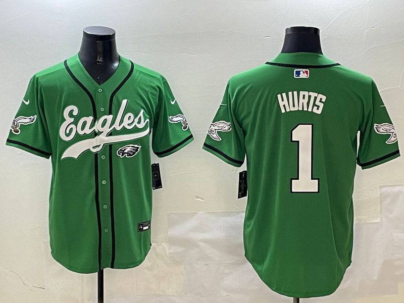 Men Philadelphia Eagles #1 Hurts Green three generations Jointly Name 2025 Nike Limited NFL Jersey style 1->philadelphia eagles->NFL Jersey